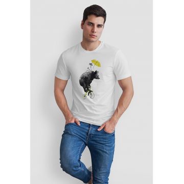 Tricou de bumbac cu imprimeu grafic