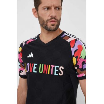 adidas Performance tricou de antrenament Pride Tiro culoarea negru, modelator