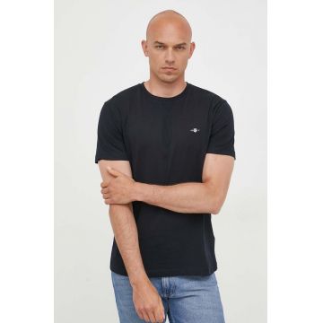 Gant tricou din bumbac culoarea negru, neted