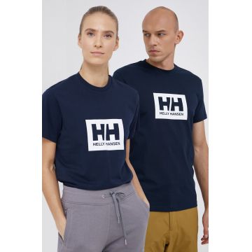 Helly Hansen tricou din bumbac TOKYO culoarea albastru marin, cu imprimeu, 53285