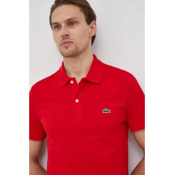 Lacoste polo de bumbac culoarea roșu, uni PH4012-001