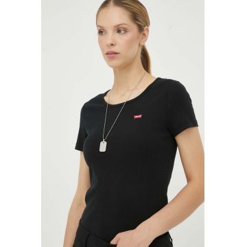 Levi's tricou femei, culoarea negru