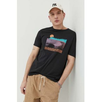 Billabong tricou din bumbac culoarea negru, cu imprimeu