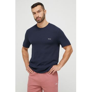 BOSS tricou lounge culoarea bleumarin, cu imprimeu 50480834