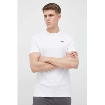 Fila tricou din bumbac culoarea alb, neted