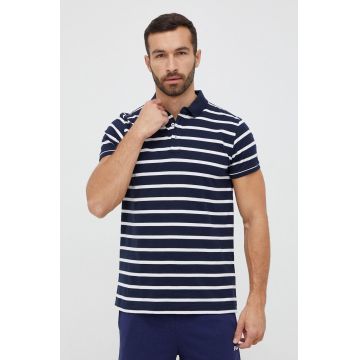 Helly Hansen polo de bumbac culoarea albastru marin, modelator