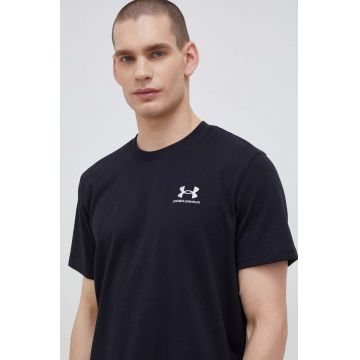 Under Armour tricou de antrenament Logo Embroidered culoarea negru, neted