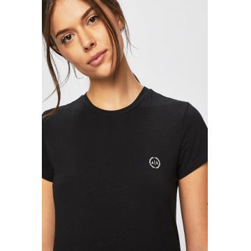 Armani Exchange Top culoarea negru