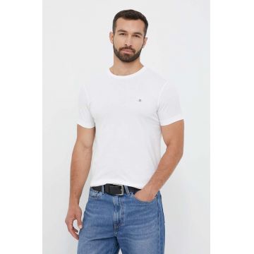 Gant tricou din bumbac culoarea alb, neted