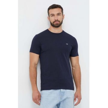 Gant tricou din bumbac culoarea albastru marin, neted