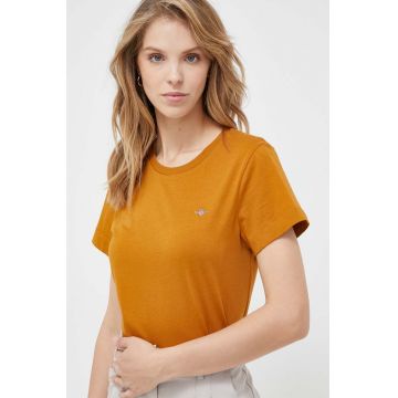 Gant tricou din bumbac culoarea maro