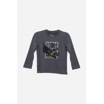 Lego longsleeve din bumbac pentru copii culoarea gri, cu imprimeu, Koszulka Lego Wear T-Shirt LS 12010648 577