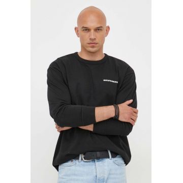 Marc O'Polo longsleeve din bumbac DENIM culoarea negru, cu imprimeu