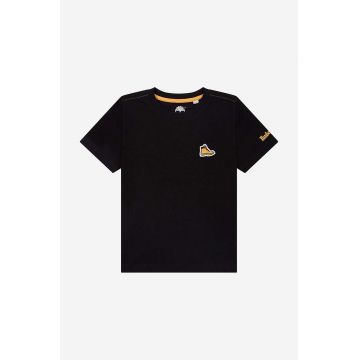 Timberland tricou de bumbac pentru copii Short Sleeves Tee-shirt culoarea negru, neted