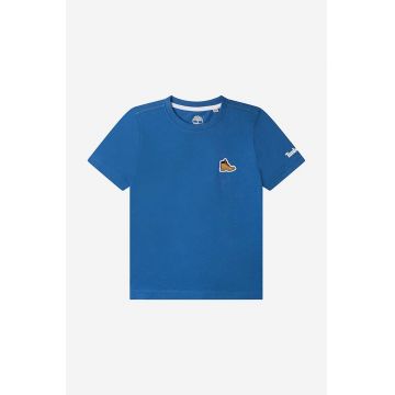 Timberland tricou de bumbac pentru copii Short Sleeves Tee-shirt culoarea rosu, neted