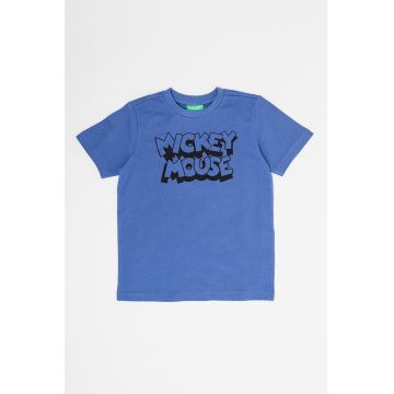 Tricou cu decolteu la baza gatului si imprimeu Mickey Mouse