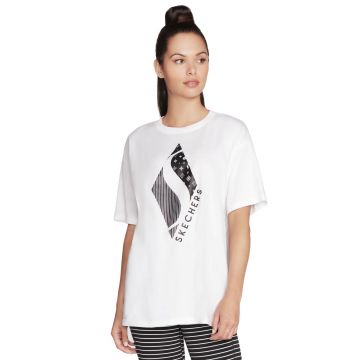 Tricou SKECHERS pentru femei STATUS DIAMOND EVERY - W1TS333WHT