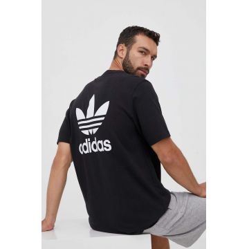 adidas Originals tricou din bumbac culoarea negru, cu imprimeu