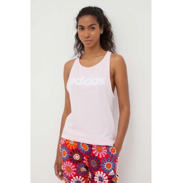 adidas top din bumbac culoarea roz IC4441