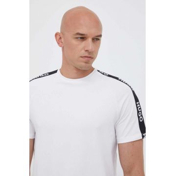 HUGO tricou lounge culoarea alb, cu imprimeu 50504270