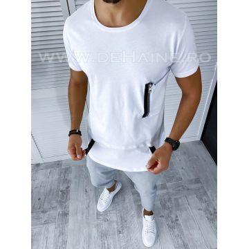 Tricou barbati alb slim fit A9274 P4-5.1