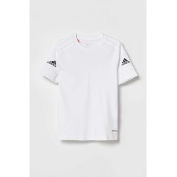 adidas Performance tricou copii culoarea alb, cu imprimeu