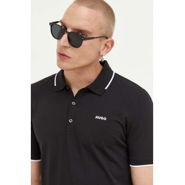 HUGO tricou polo bărbați, culoarea negru, uni 50467344