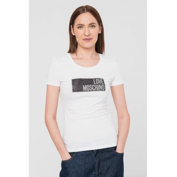 Tricou din amestec de bumbac cu imprimeu logo