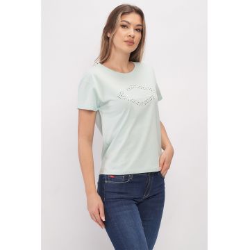 Tricou din bumbac cu broderie logo