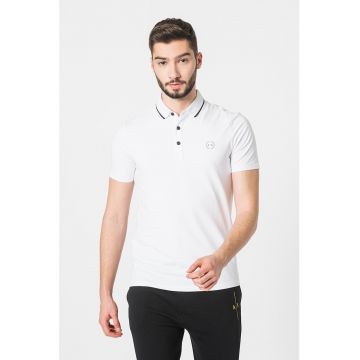 Tricou polo slim fit cu logo