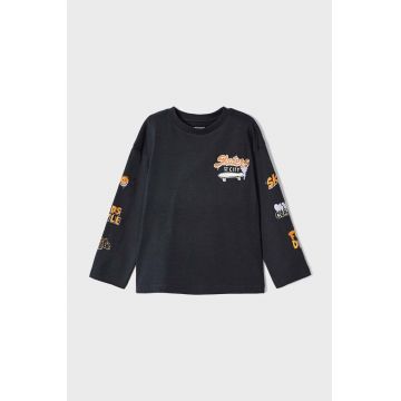 Mayoral longsleeve din bumbac pentru copii culoarea gri, cu imprimeu