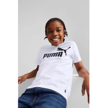 Puma tricou de bumbac pentru copii culoarea alb, cu imprimeu