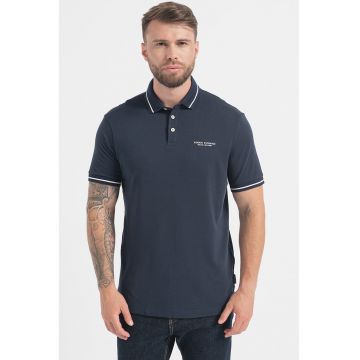 Tricou polo cu detalii contrastante