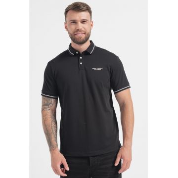 Tricou polo cu detalii contrastante