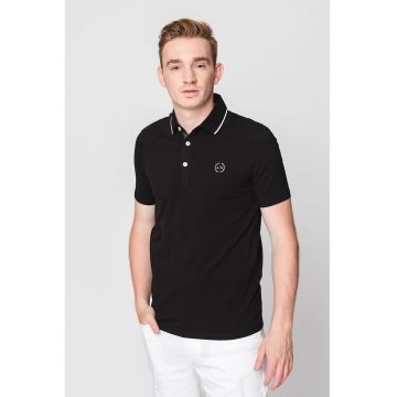 Tricou polo slim fit cu logo