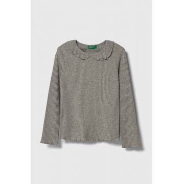 United Colors of Benetton longsleeve copii culoarea gri