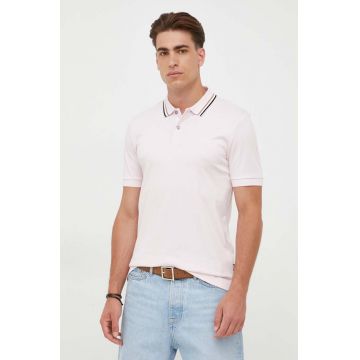 BOSS polo de bumbac culoarea roz, uni 50469360