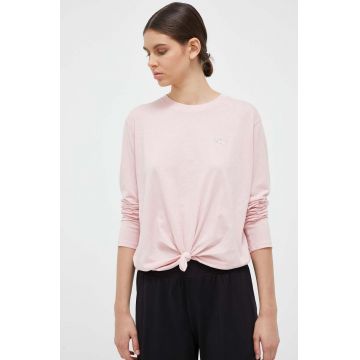 Dkny longsleeve din bumbac culoarea roz