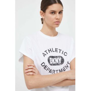 Dkny tricou din bumbac culoarea alb