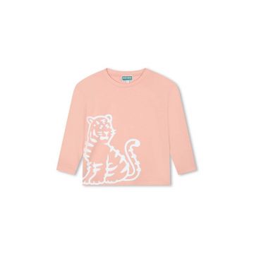 Kenzo Kids longsleeve din bumbac pentru copii culoarea roz