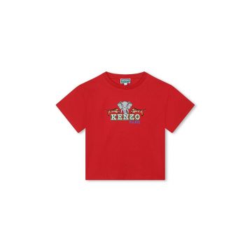 Kenzo Kids tricou de bumbac pentru copii culoarea rosu, cu imprimeu