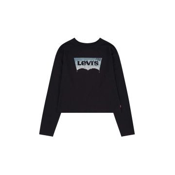 Levi's longsleeve din bumbac pentru copii culoarea negru