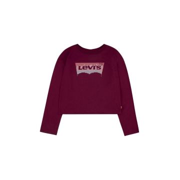 Levi's longsleeve din bumbac pentru copii culoarea rosu