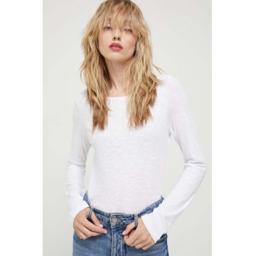 Marc O'Polo longsleeve din bumbac culoarea alb