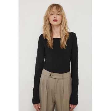 Marc O'Polo longsleeve din bumbac culoarea negru