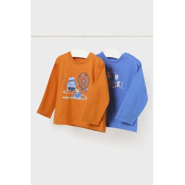 Mayoral longsleeve din bumbac pentru bebeluși 2-pack cu imprimeu