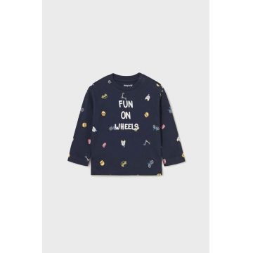 Mayoral longsleeve din bumbac pentru bebeluși culoarea albastru marin, modelator