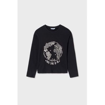 Mayoral longsleeve din bumbac pentru copii culoarea negru