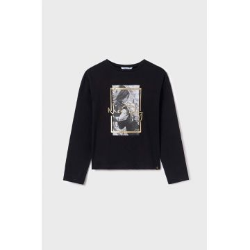 Mayoral longsleeve din bumbac pentru copii culoarea negru