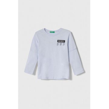 United Colors of Benetton longsleeve din bumbac pentru copii cu imprimeu